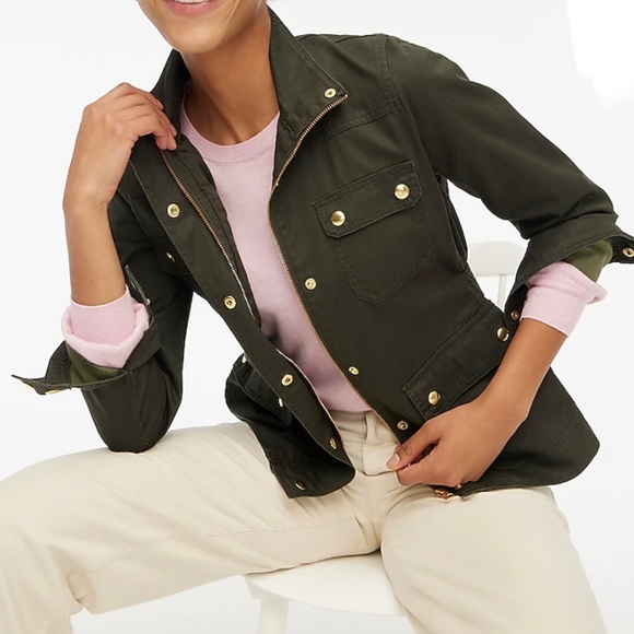 J.Crew Resin-coated twill field jacket-size XXS - Picture 2 of 8